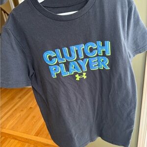 Under Armour Kids Clutch Player Tee Black blue snd neon green